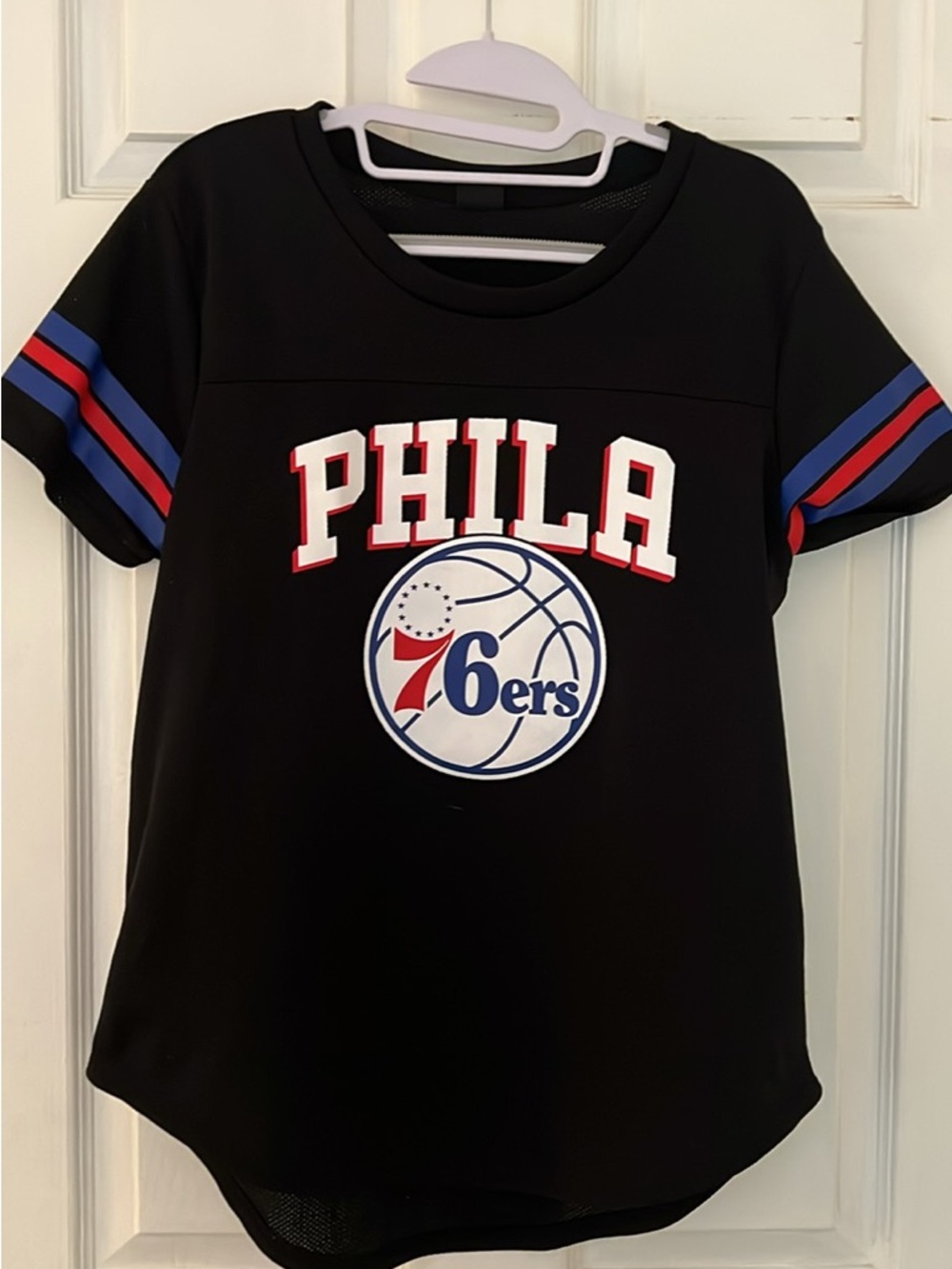 Philadelphia 76ers Kids Black Short-Sleeve Jersey Top